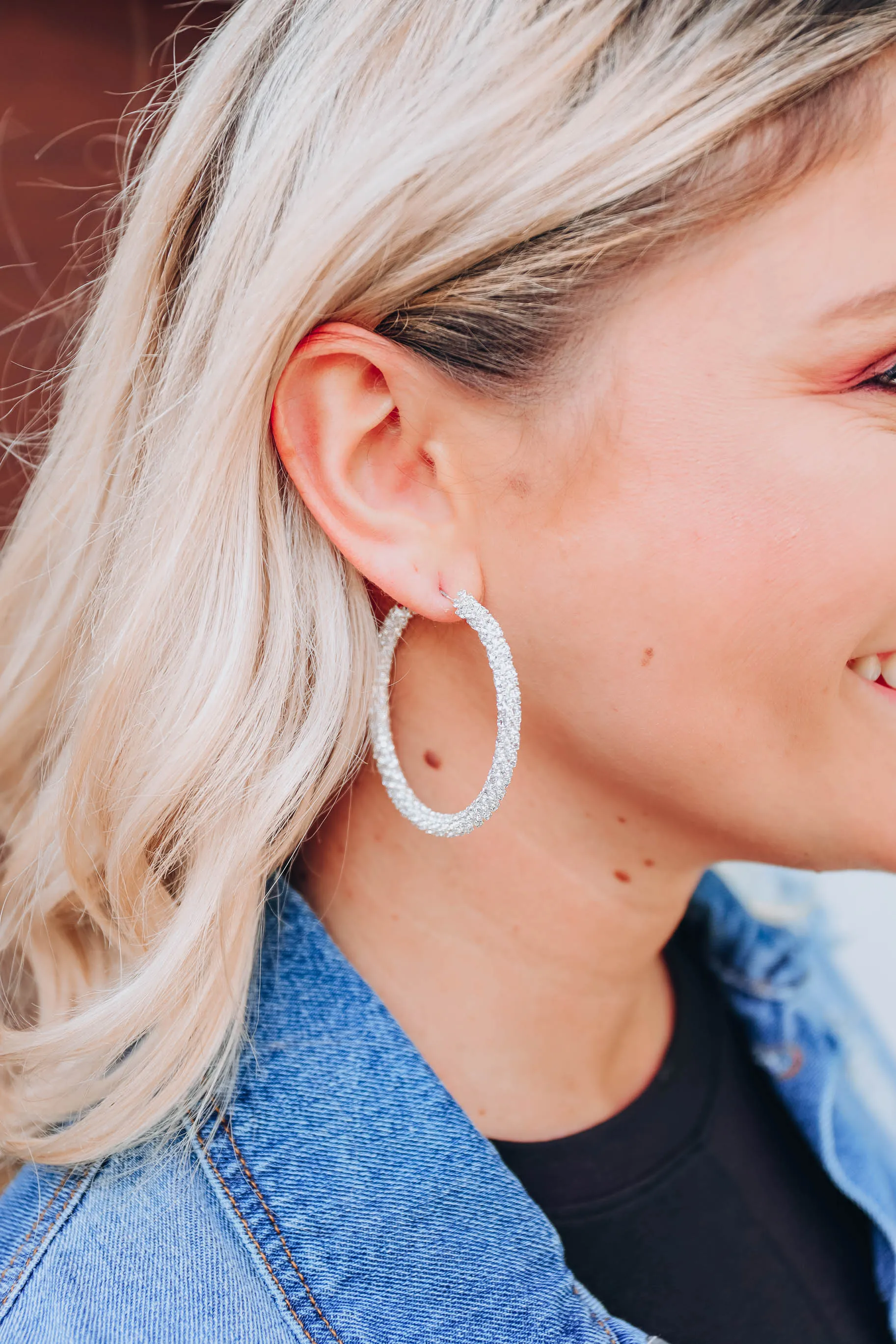 Out to Brunch Hoop Earrings - Silver