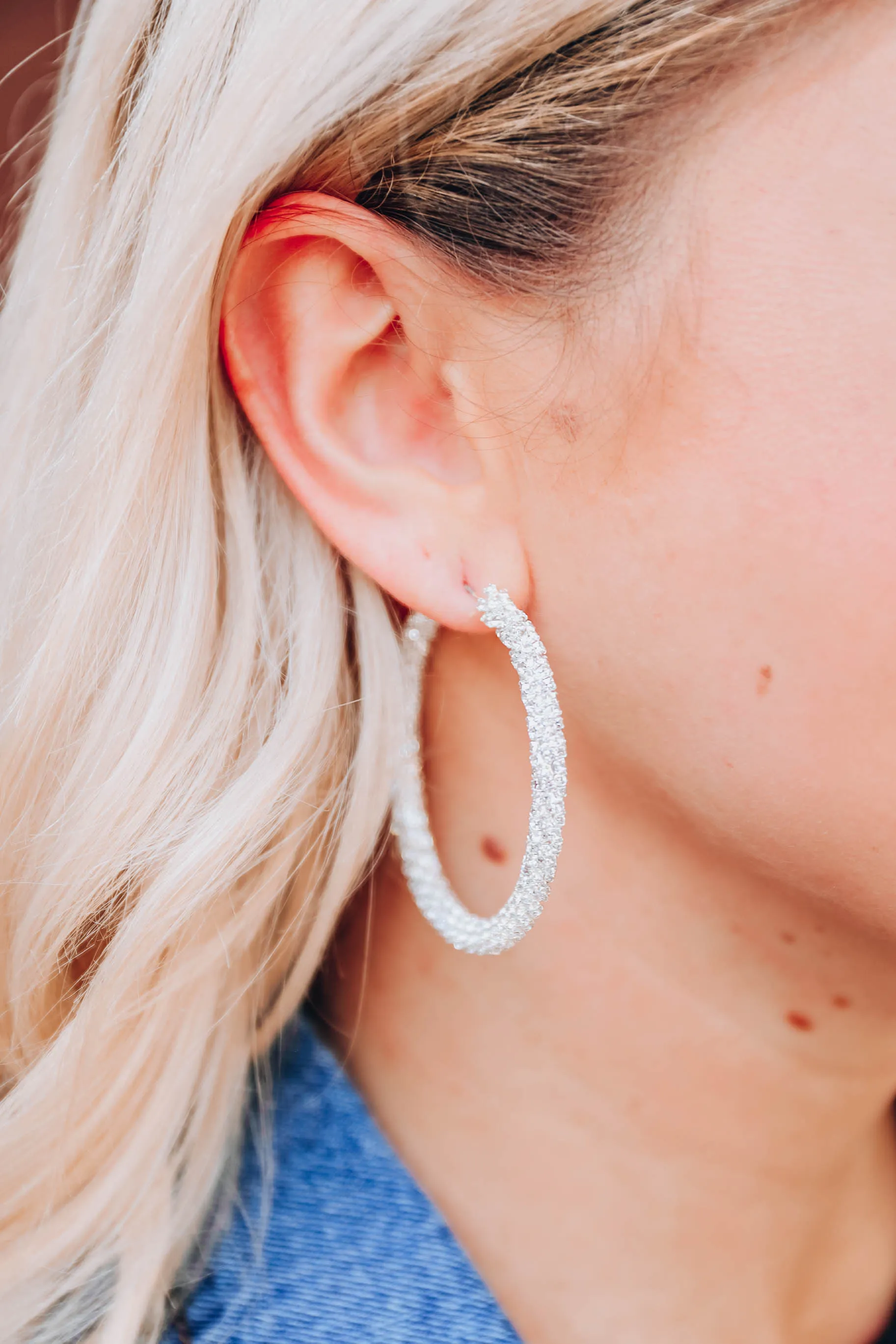 Out to Brunch Hoop Earrings - Silver