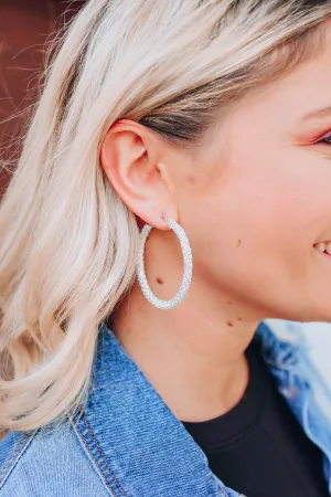 Out to Brunch Hoop Earrings - Silver