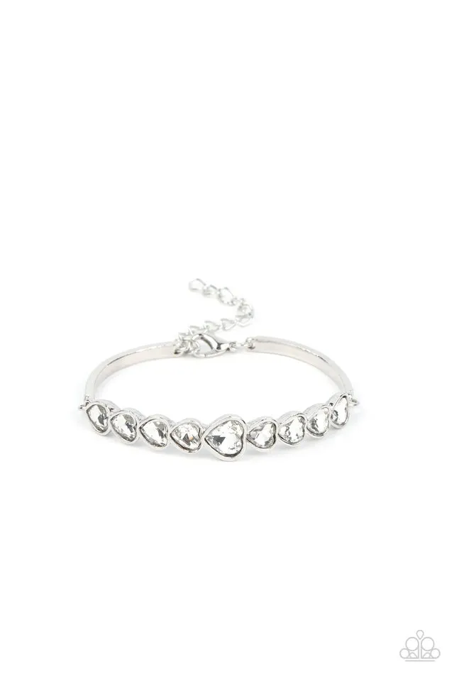 Paparazzi Bracelet ~ Lusty Luster - White