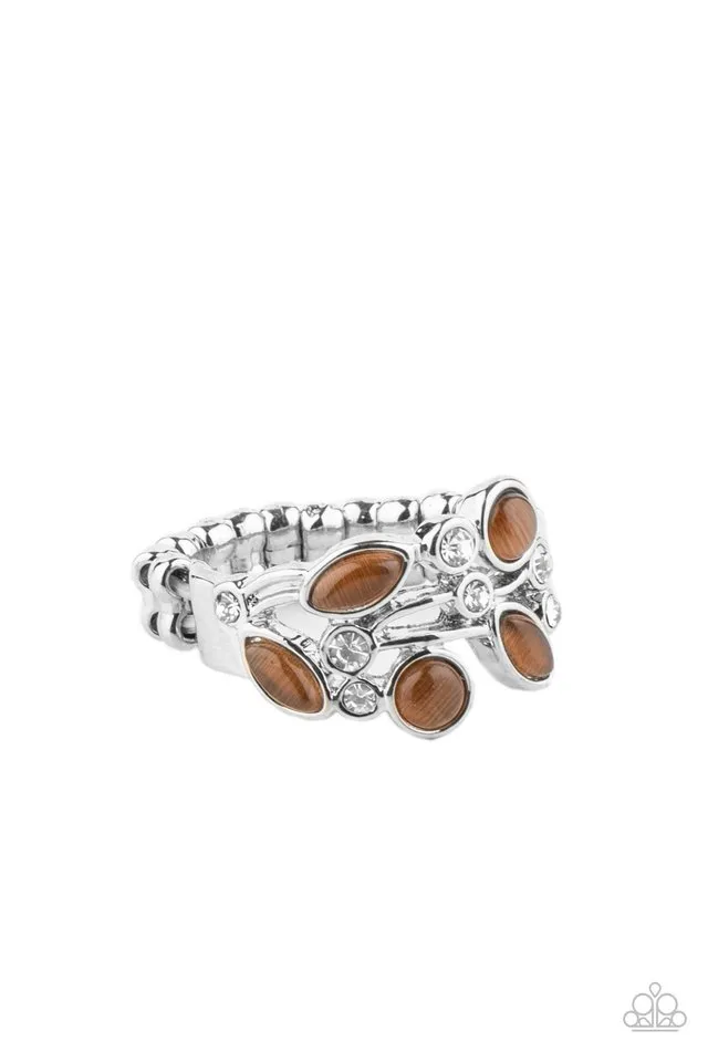 Paparazzi Ring ~ Leafy Luster - Brown