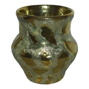 Paul Katrich Studio Pottery Gold Volcanic Metallic Luster Hand Made Vase 838