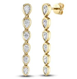 Pear-Cut Diamond Dangles by Shy Creation