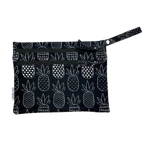 Pineapple Monochrome - Waterproof Wet Bag (For mealtime, on-the-go, and more!)