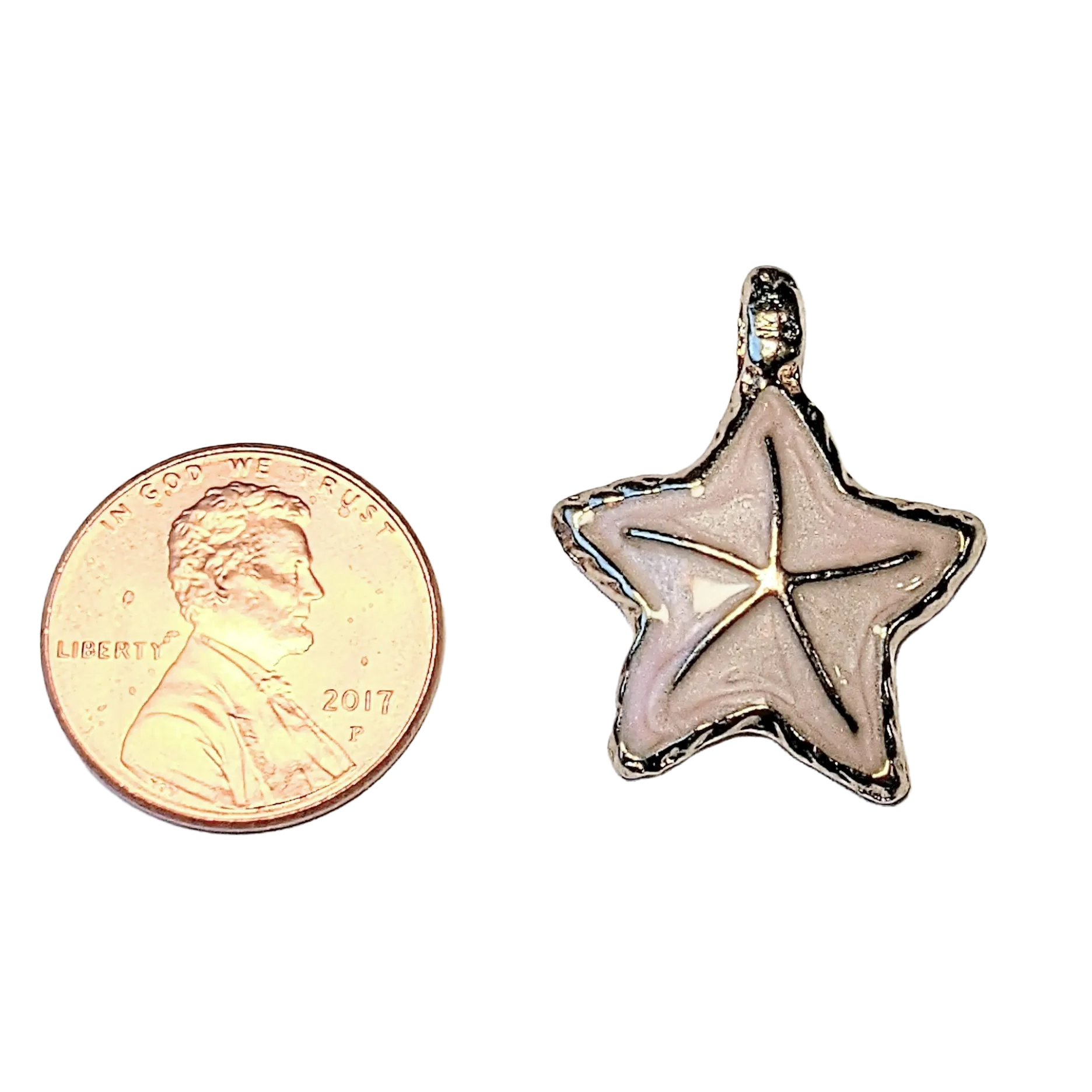 Pink Enamel Starfish Pendant