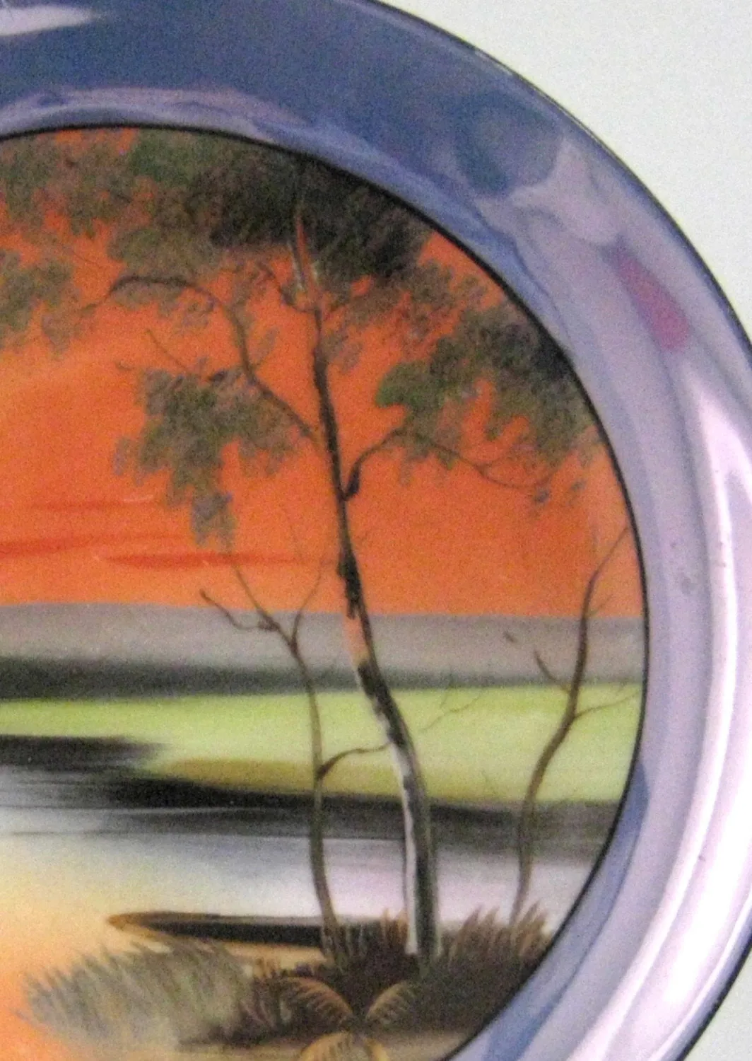 Plate Noritake Luster Sunset Hand Painted 1918-1925 Salad Plate Dessert Landscape