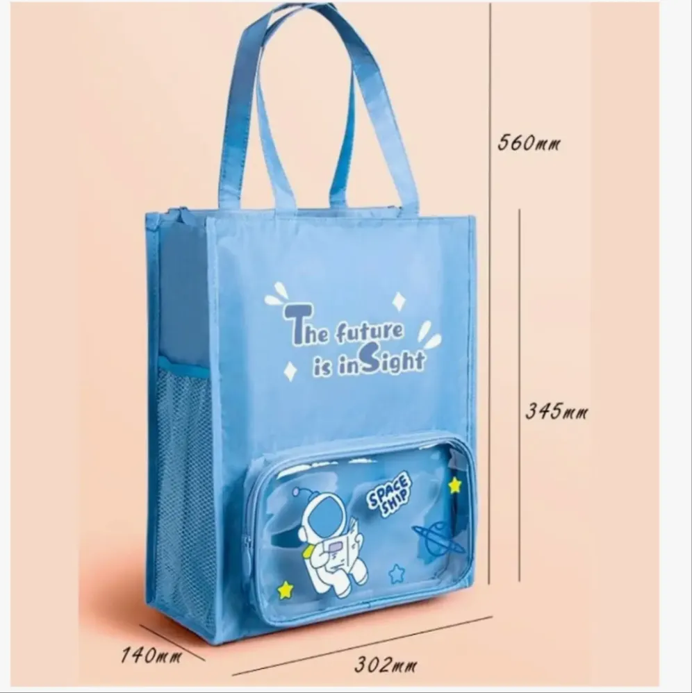Premium Kawaii Tote bags with 3 compartments 
Stylish and Trendy Travelling Bag for Boys and Girls