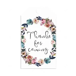 Printable Floral Wreath Favor Tag for Boho Shower