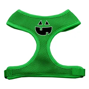 Pumpkin Face Design Soft Mesh Harnesses Emerald Green Medium