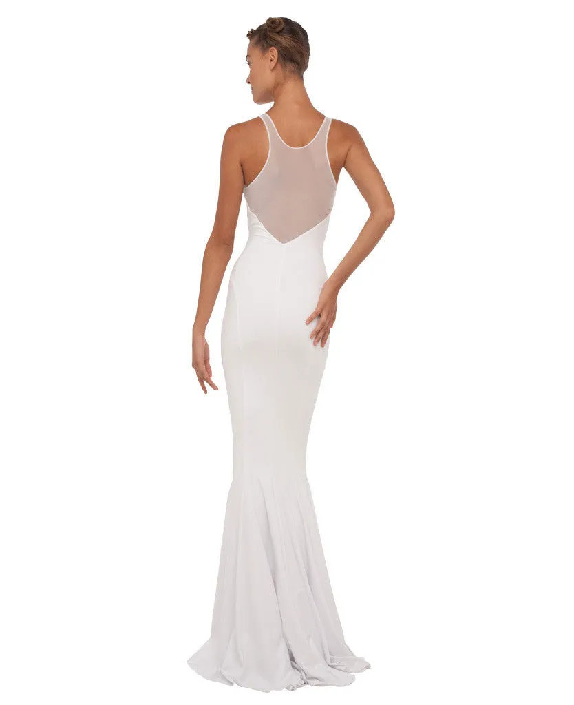 RACER TEE DEEP V FISHTAIL GOWN