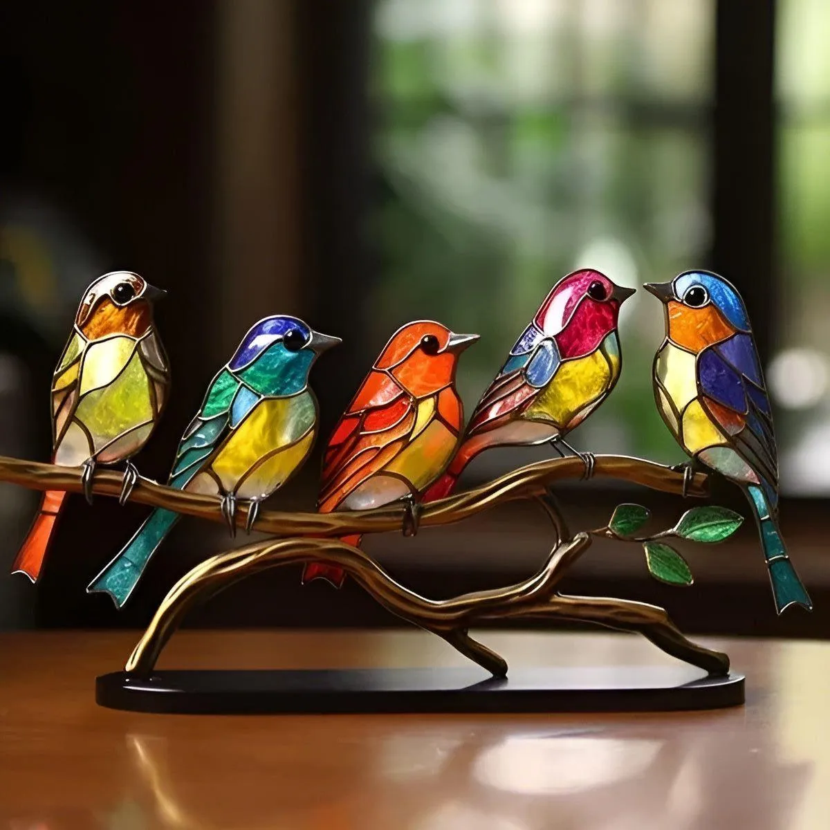 RainbowWing Bird - Mehrfarbiges doppelseitiges Acryl-Vogel-Tischornament