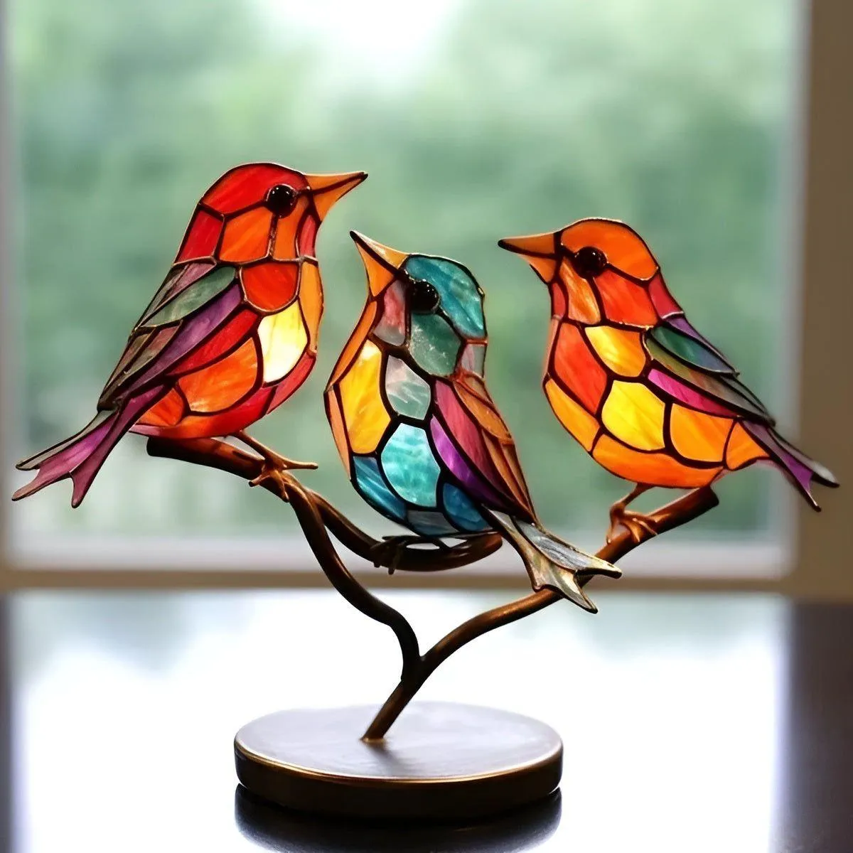 RainbowWing Bird - Mehrfarbiges doppelseitiges Acryl-Vogel-Tischornament