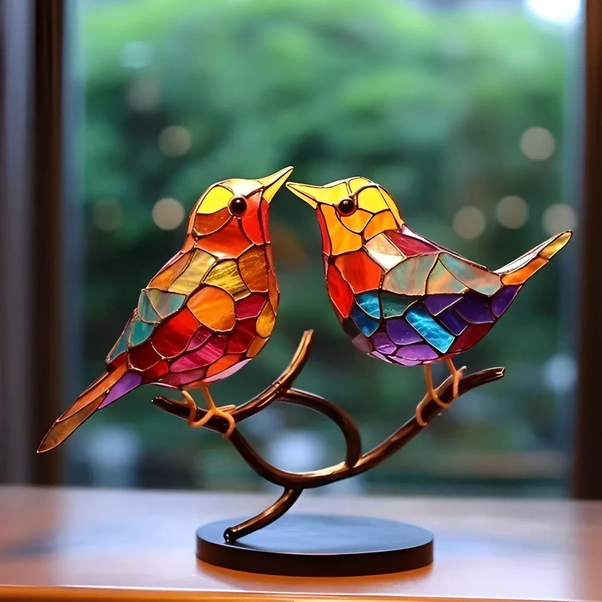 RainbowWing Bird - Mehrfarbiges doppelseitiges Acryl-Vogel-Tischornament
