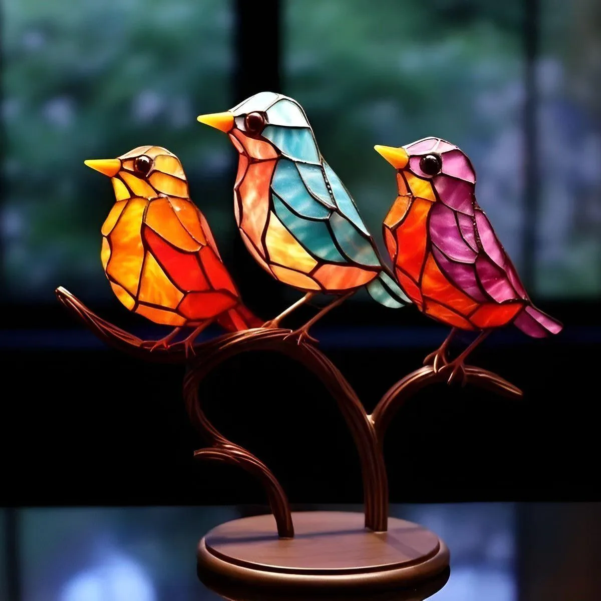 RainbowWing Bird - Mehrfarbiges doppelseitiges Acryl-Vogel-Tischornament