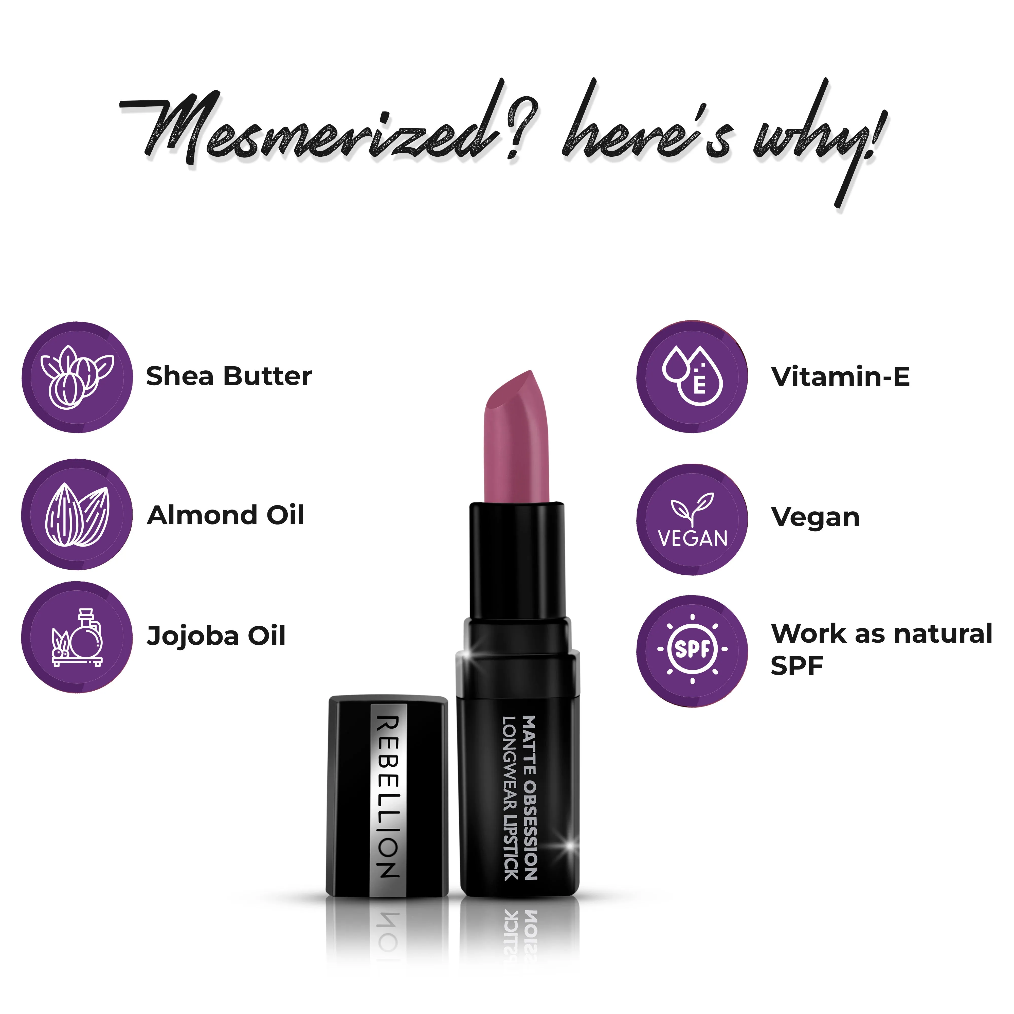 Rebellion Matte Obsession Long Wear Bullet Lipstick
