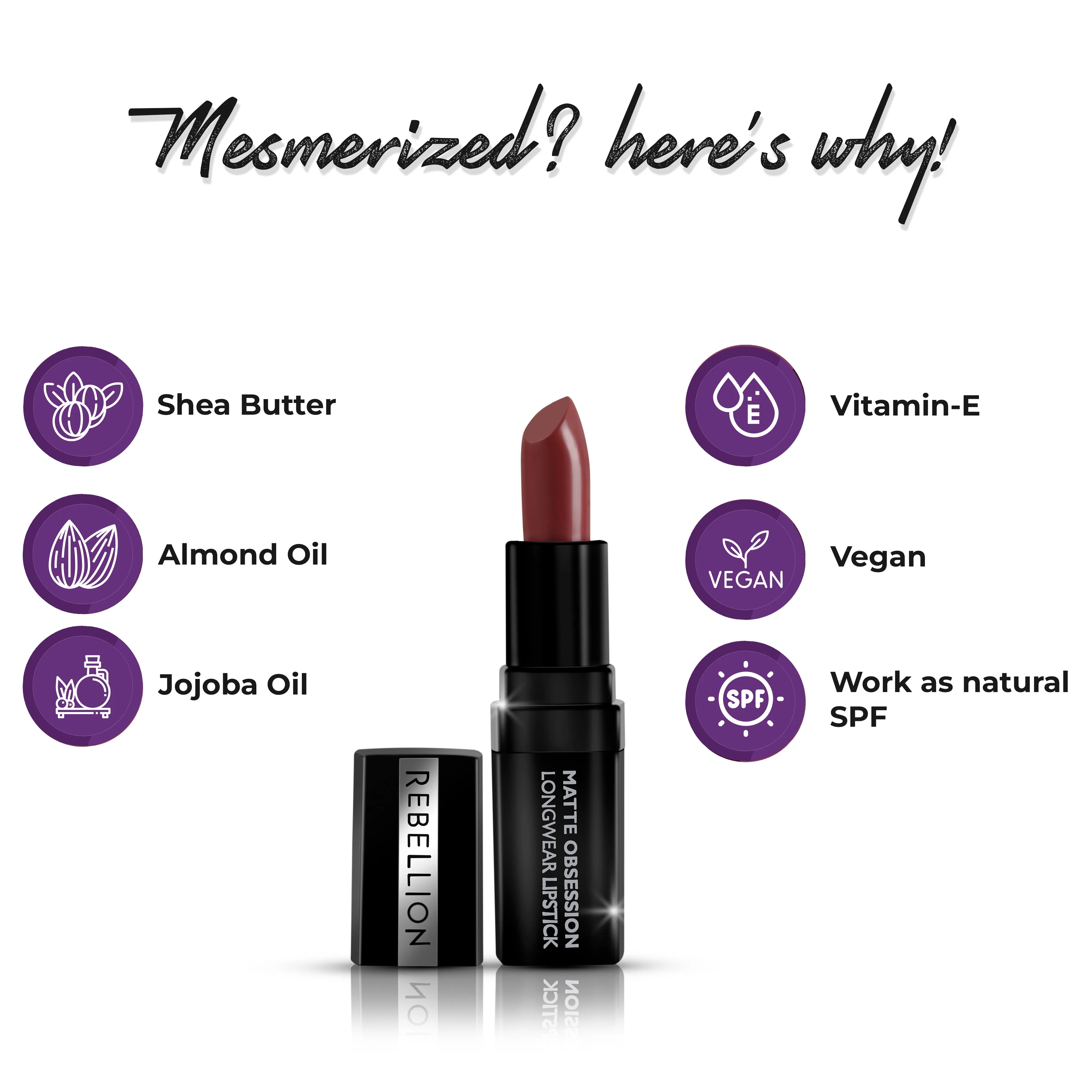 Rebellion Matte Obsession Long Wear Bullet Lipstick