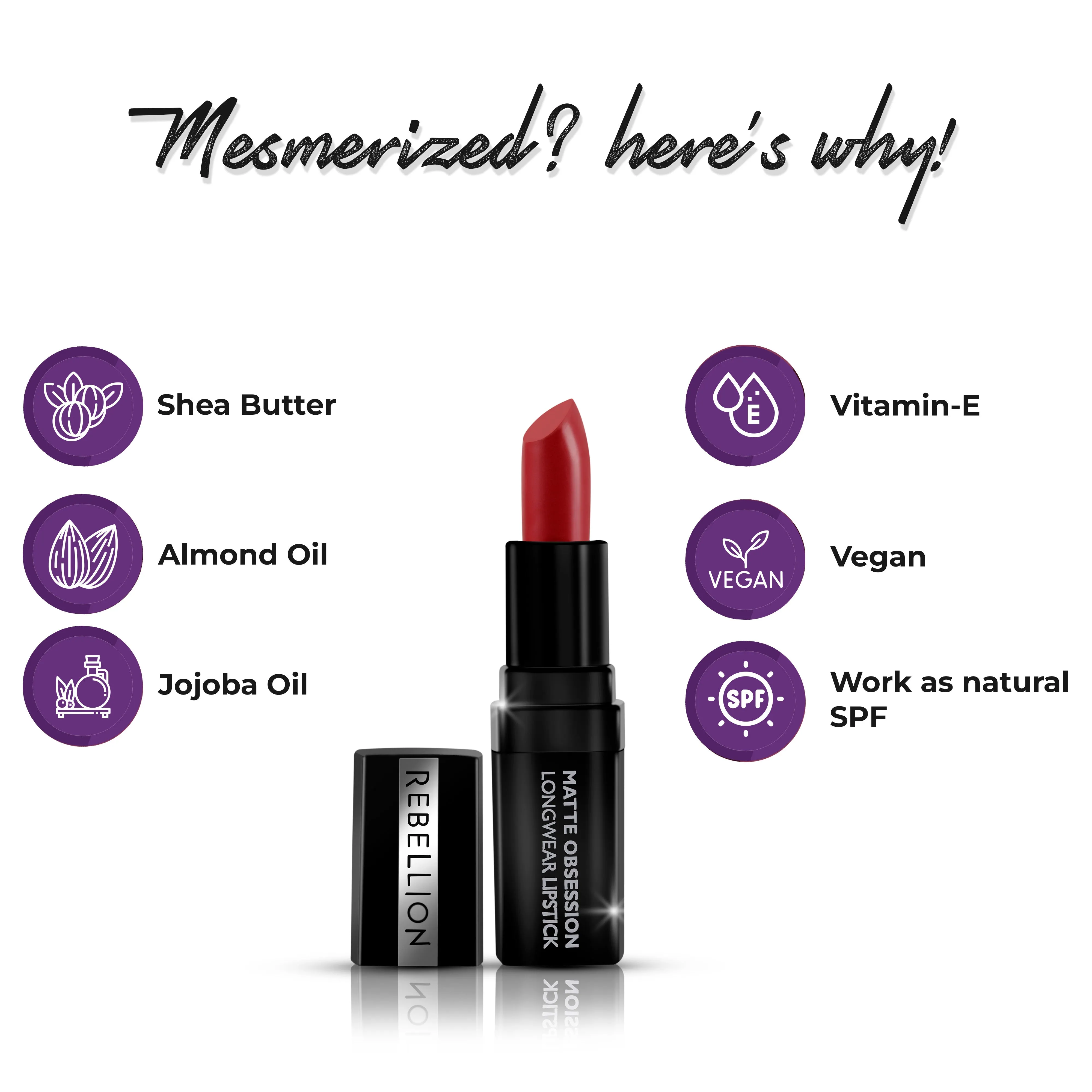 Rebellion Matte Obsession Long Wear Bullet Lipstick