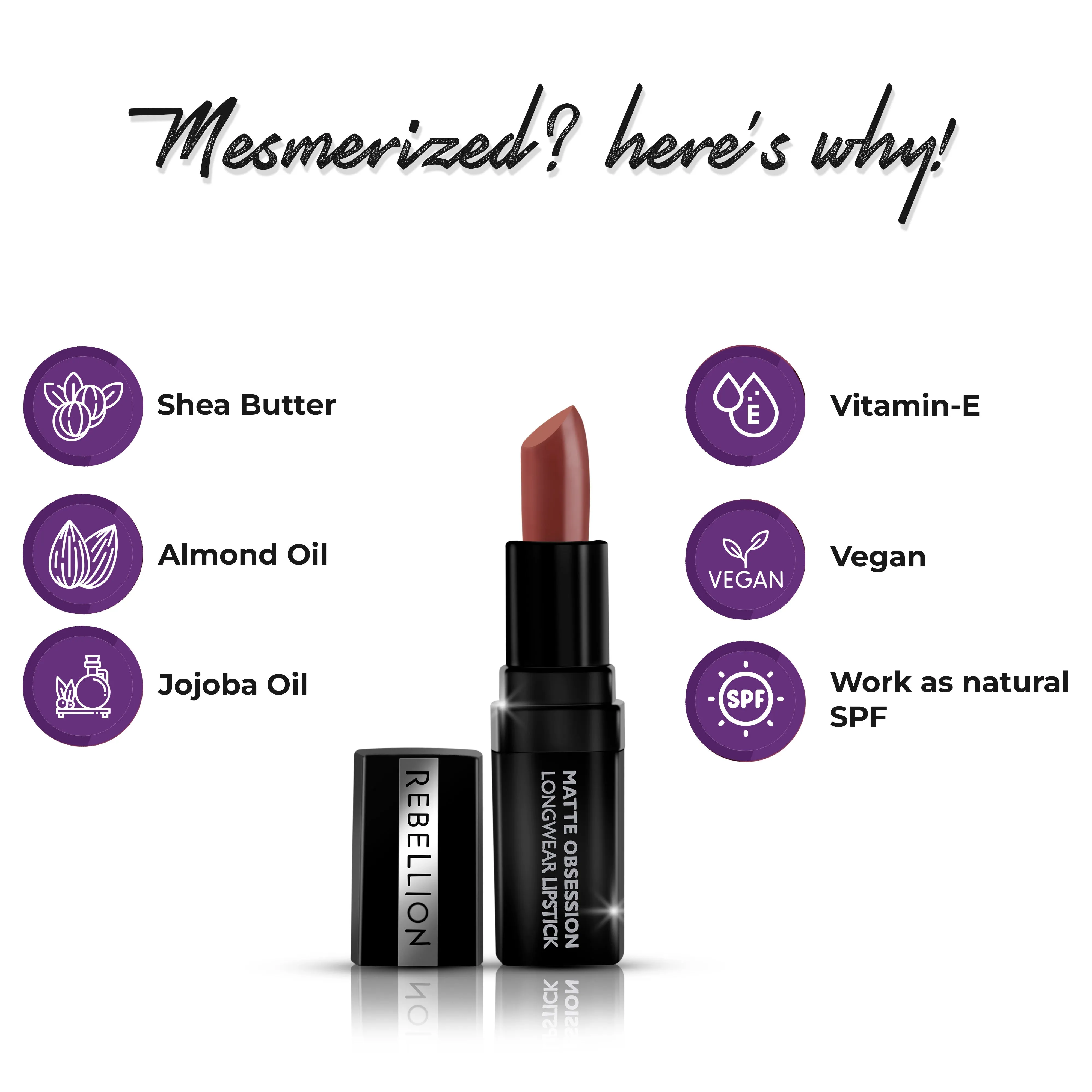Rebellion Matte Obsession Long Wear Bullet Lipstick