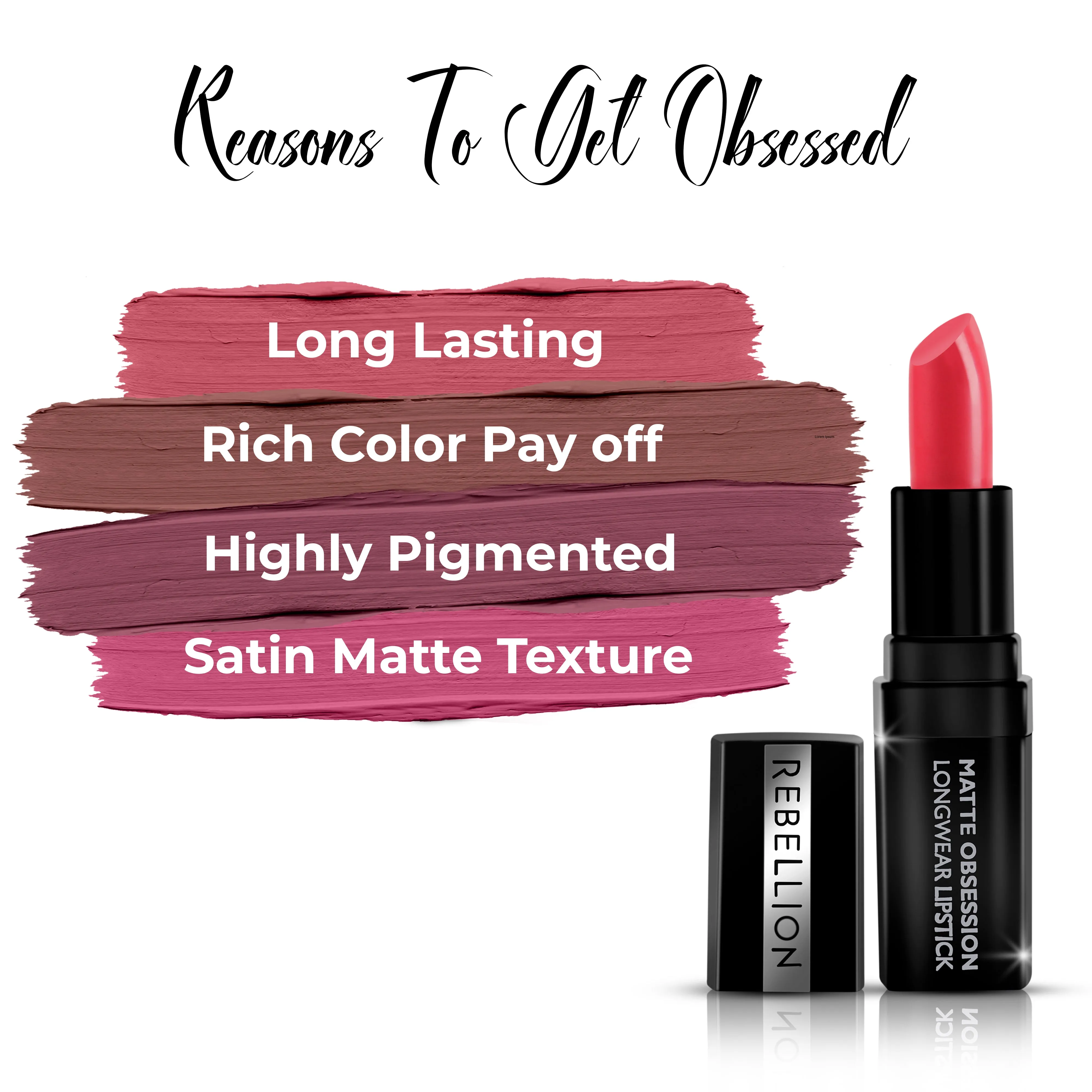 Rebellion Matte Obsession Long Wear Bullet Lipstick