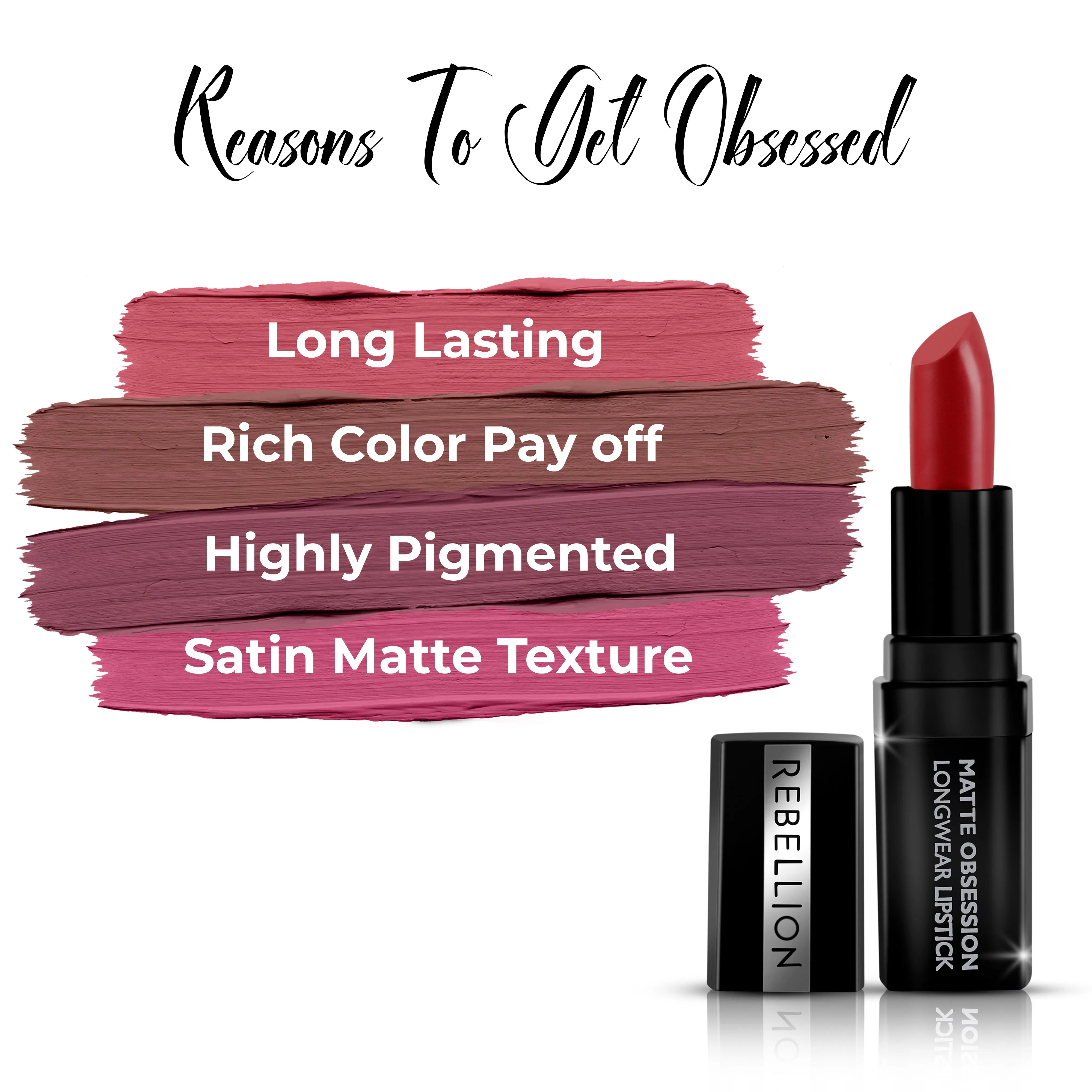 Rebellion Matte Obsession Long Wear Bullet Lipstick