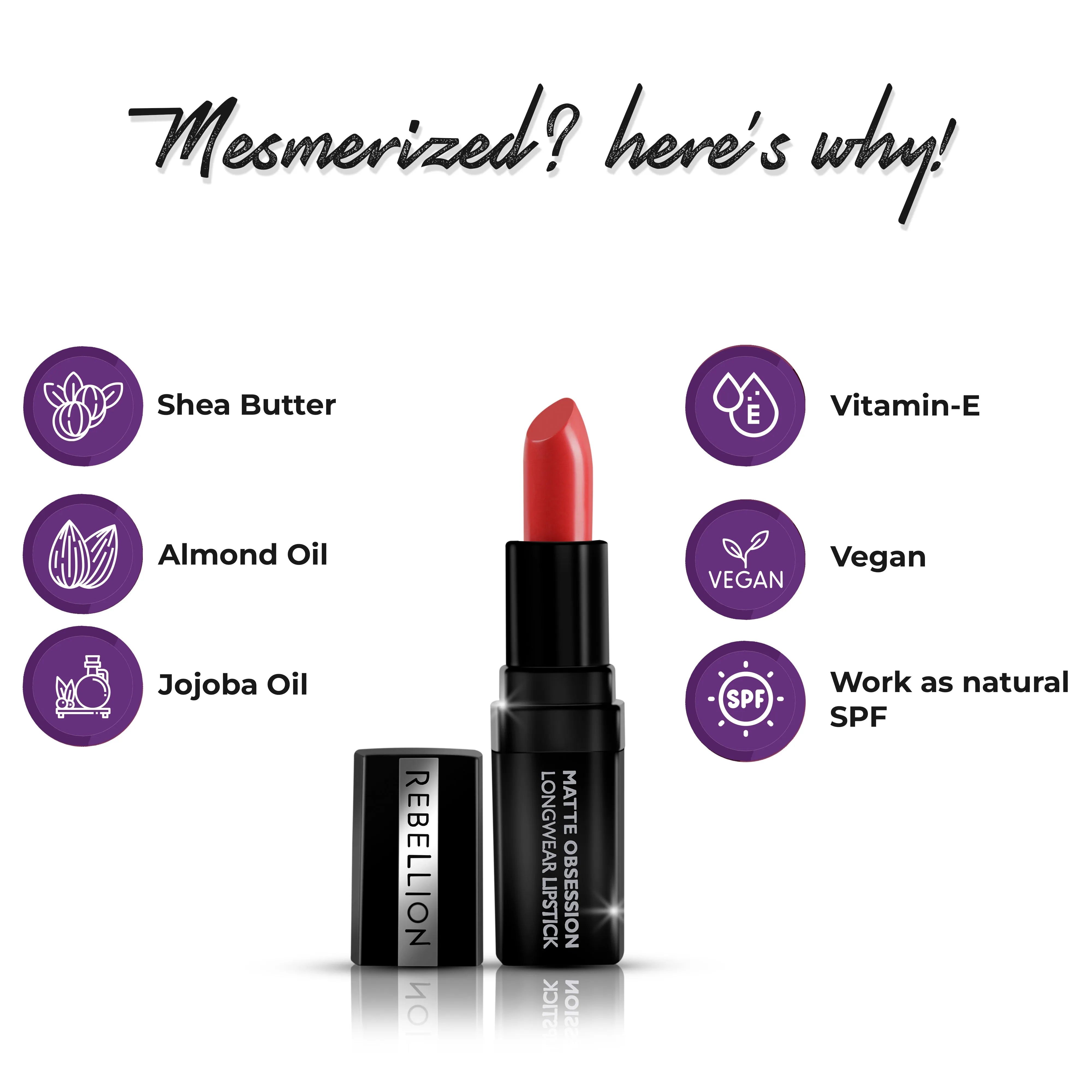 Rebellion Matte Obsession Long Wear Bullet Lipstick