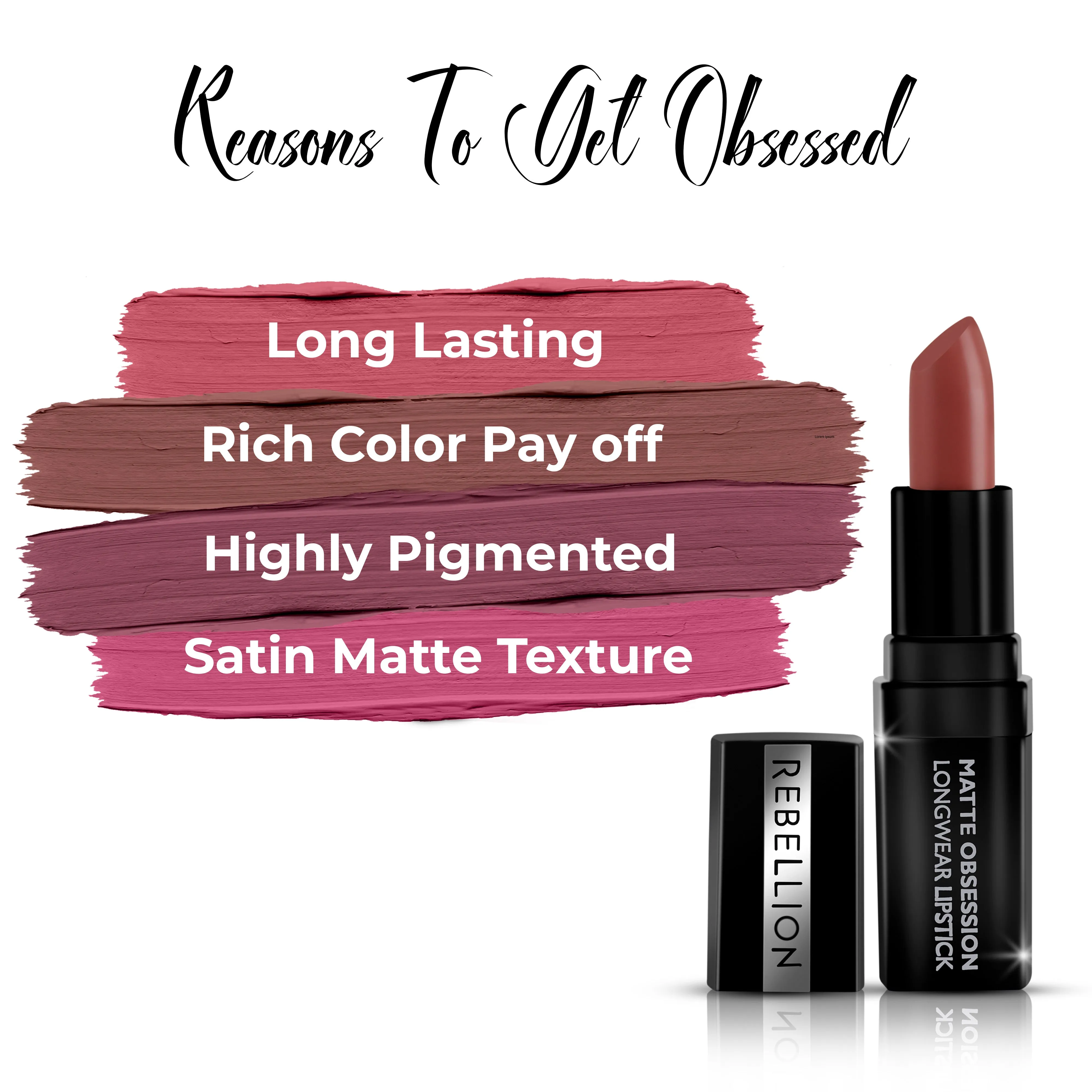 Rebellion Matte Obsession Long Wear Bullet Lipstick