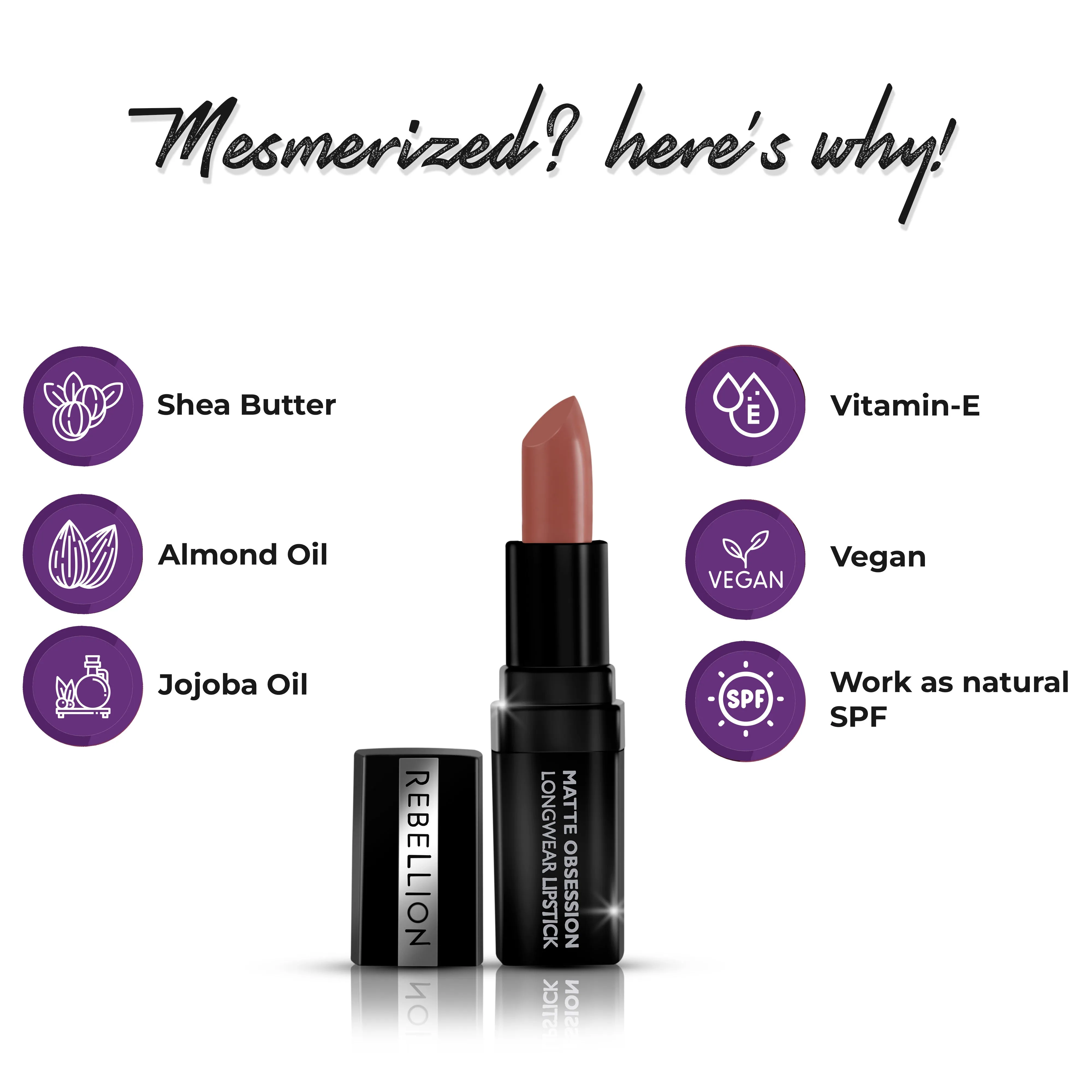 Rebellion Matte Obsession Long Wear Bullet Lipstick