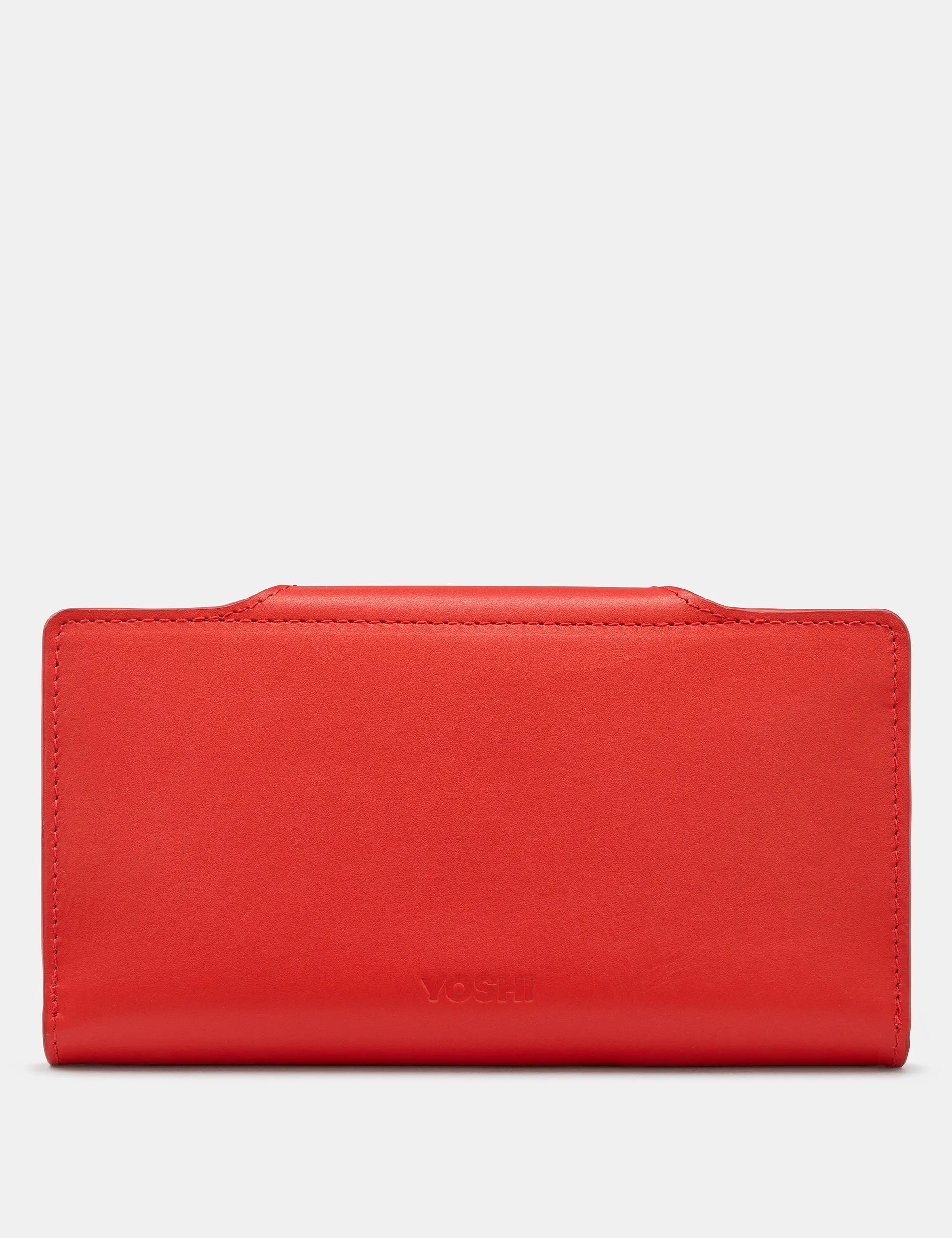 Red Satchel Leather Purse