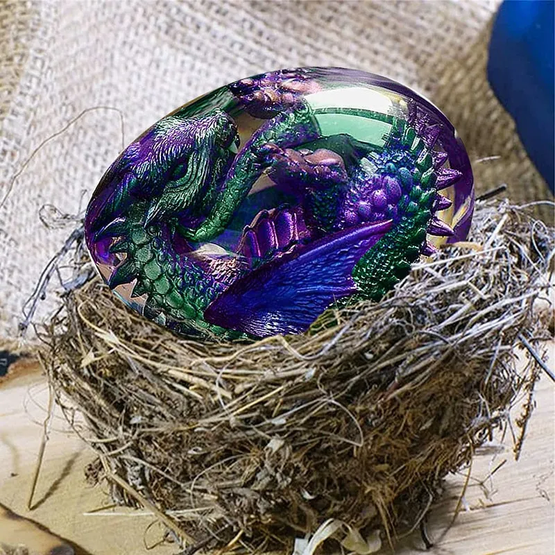 Resin Statue Of Lava Dragon Egg Sculpture For Home Décor, Gift Or Toy For Kid