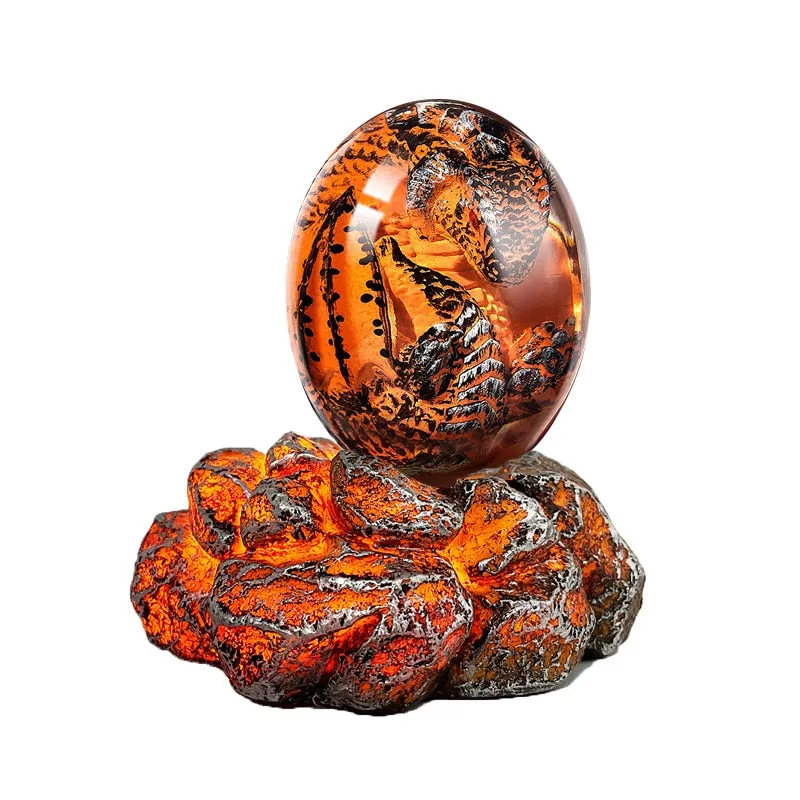 Resin Statue Of Lava Dragon Egg Sculpture For Home Décor, Gift Or Toy For Kid