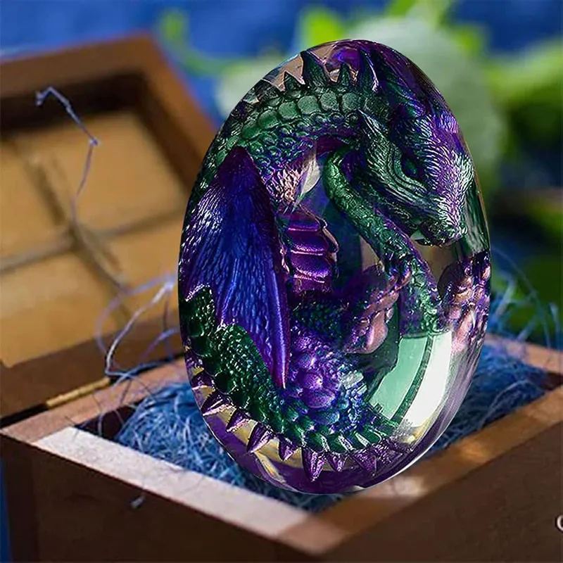 Resin Statue Of Lava Dragon Egg Sculpture For Home Décor, Gift Or Toy For Kid