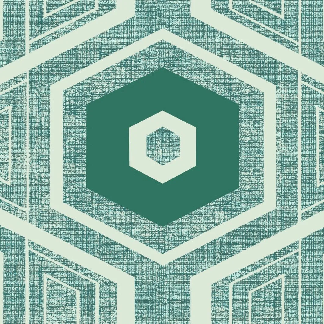 Retro Textured Polygon.Teal