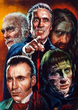 Rick Melton - Christopher Lee Montage - Hammer Horror Movie- Horror Movie Art Print