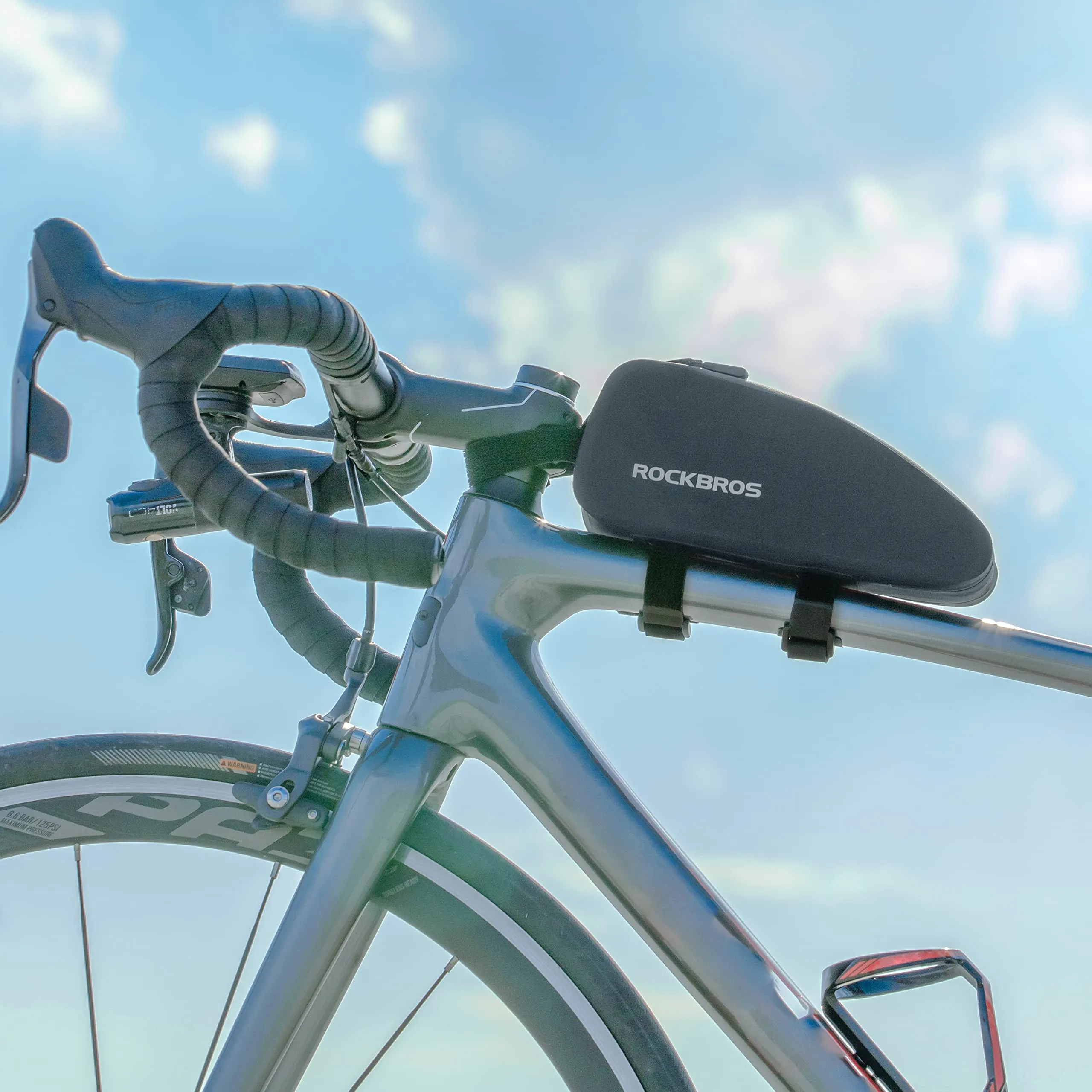 ROCKBROS Bike Bag Top Tube Bike Frame Bag Waterproof Two Zipper Pockets