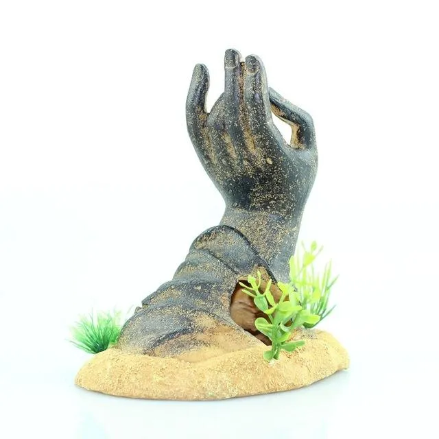 RQ19823P Hand Statue Aquarium Decoration 14.5x11x16cm
