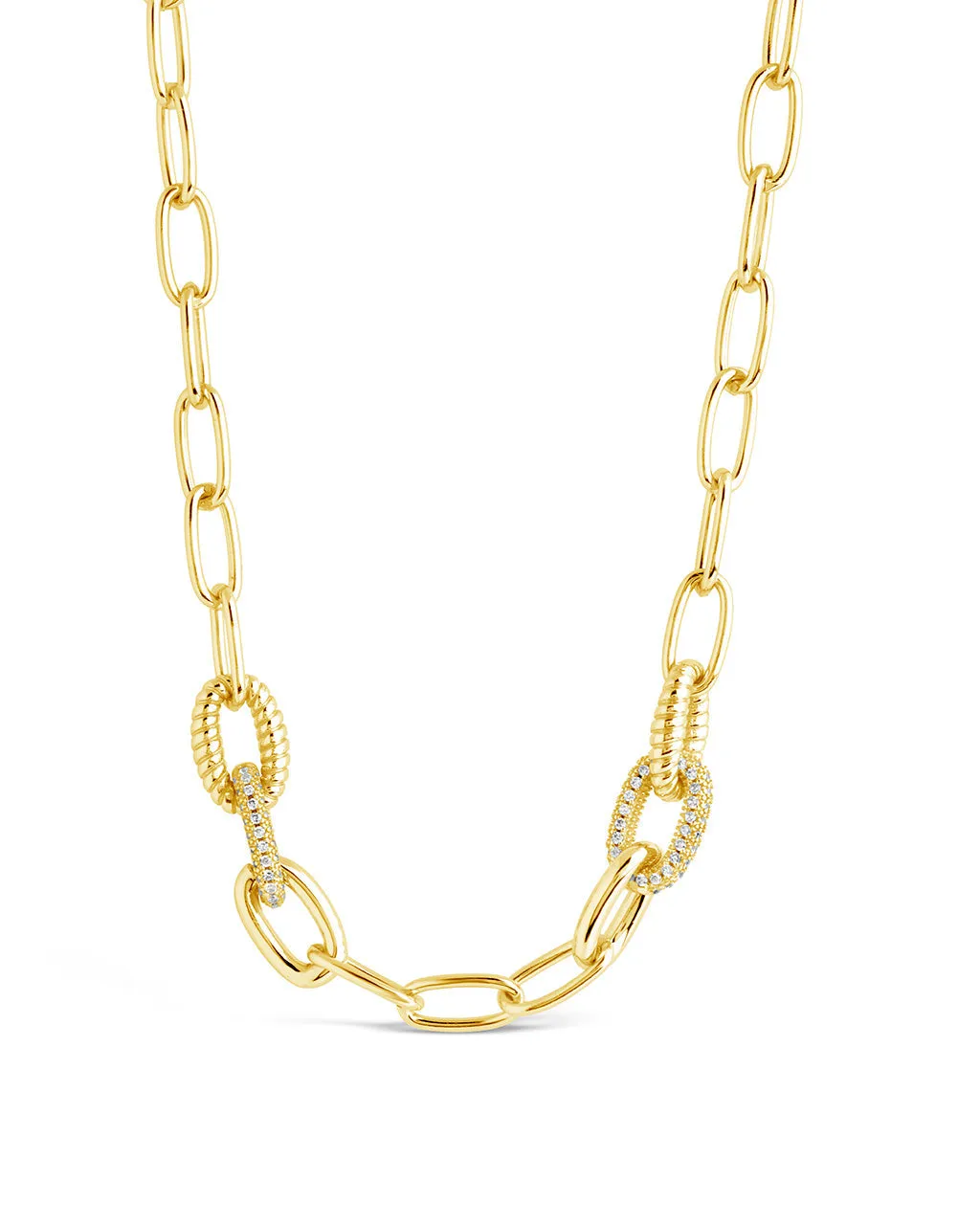 Samar CZ-Encrusted Chain Link Necklace