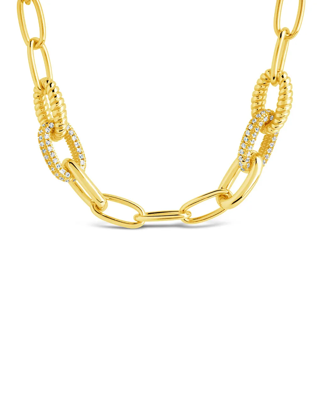 Samar CZ-Encrusted Chain Link Necklace