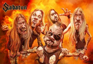 Sebastian Cast - SABATON -  Musician Caricature - Art Print