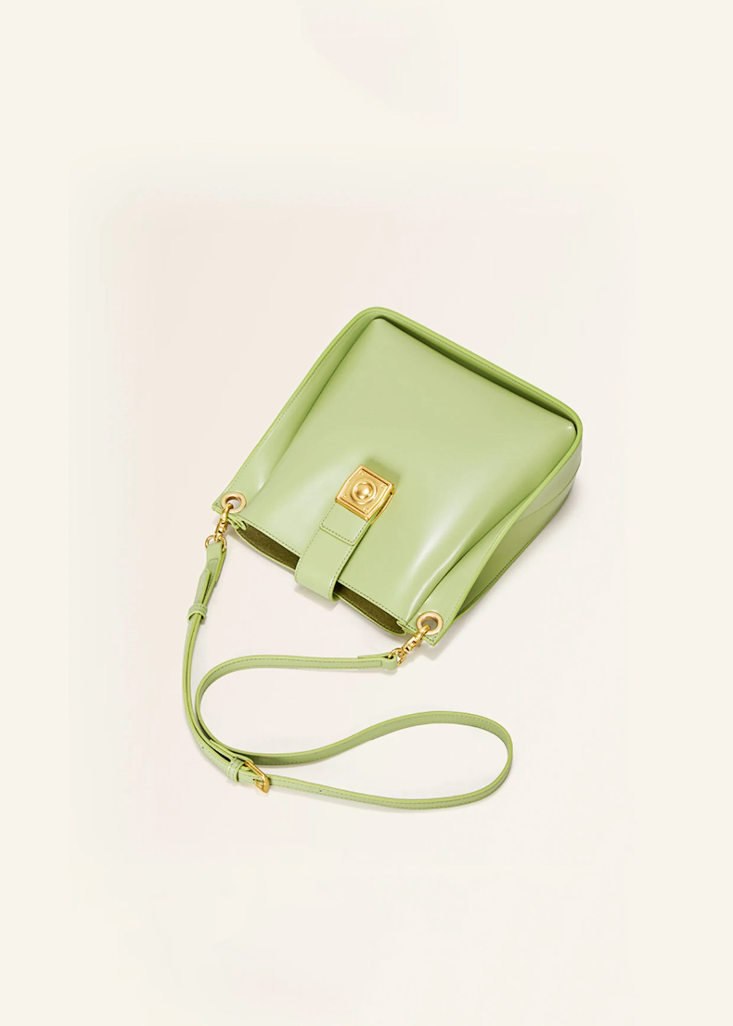 Sleek Cowhide Leather Convertible Shoulder Bag