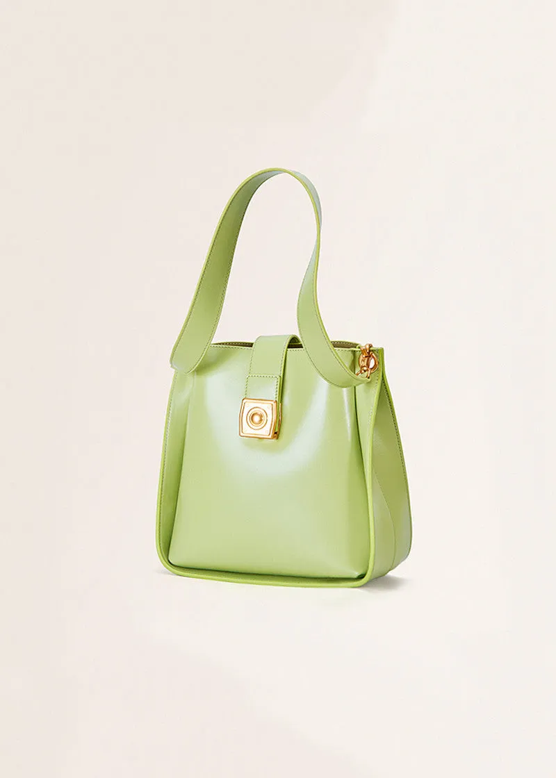 Sleek Cowhide Leather Convertible Shoulder Bag