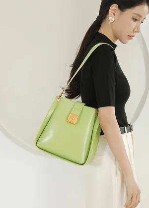 Sleek Cowhide Leather Convertible Shoulder Bag