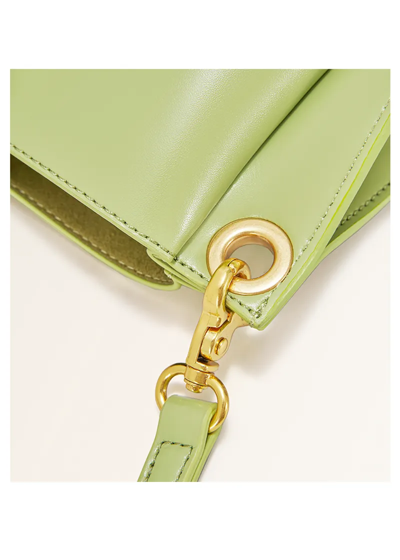 Sleek Cowhide Leather Convertible Shoulder Bag
