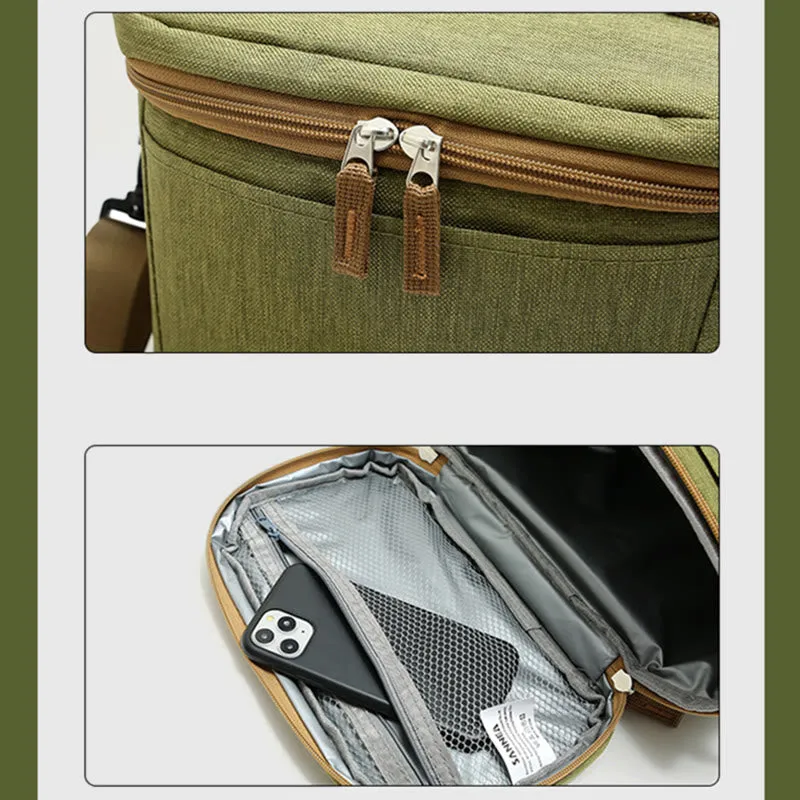 Small Cooler Bag For Picnic Work Oxford Crossbody Lunch Bag