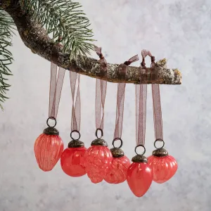 Small Mixed design 1" Peach Luster Glass Baubles