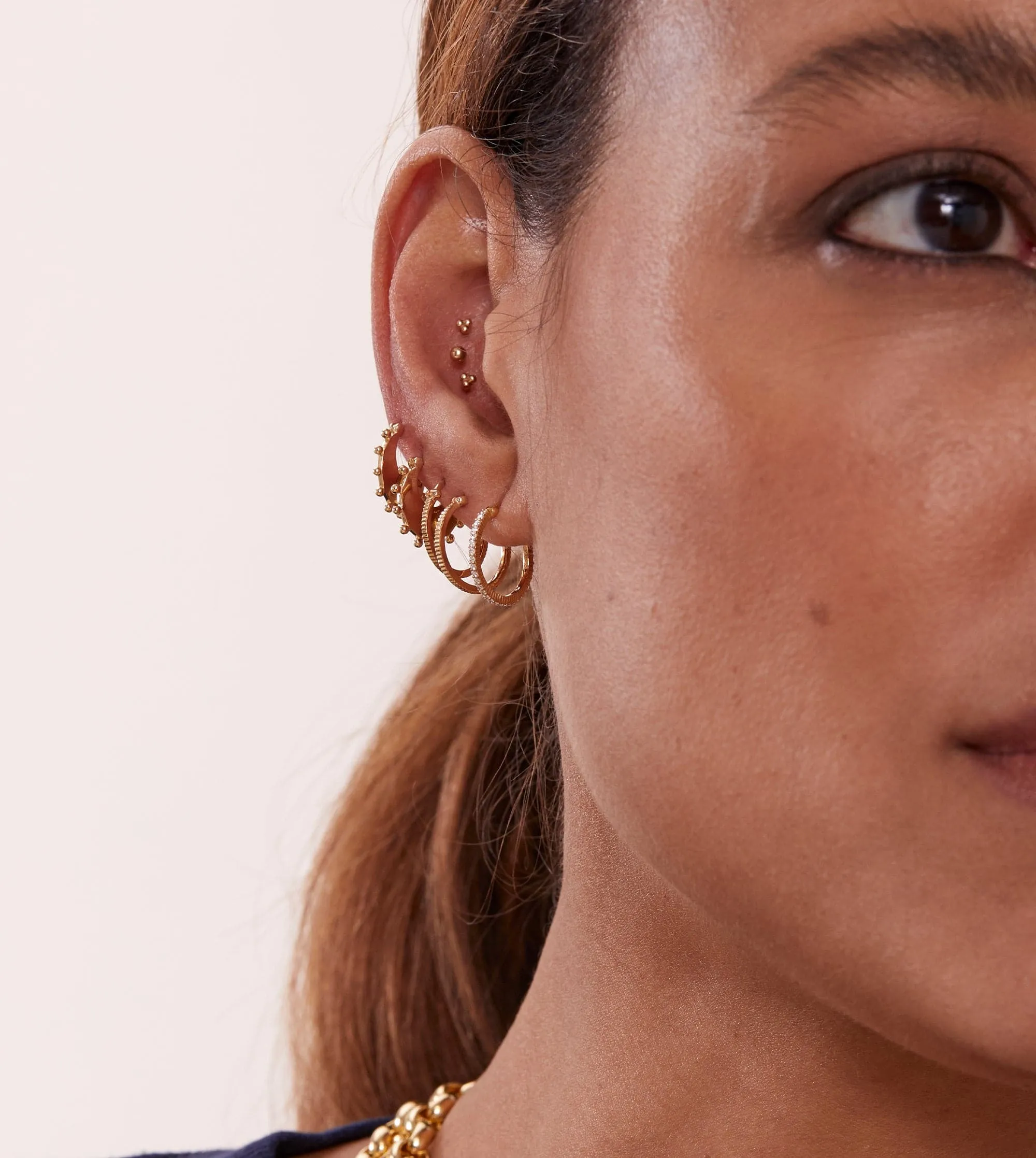 Small Textured Hoop