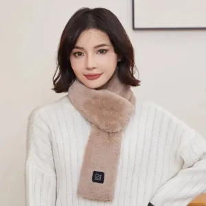 Smart Heated Scarf USB Rechargeable Warm Khaki with Three Heating Levels