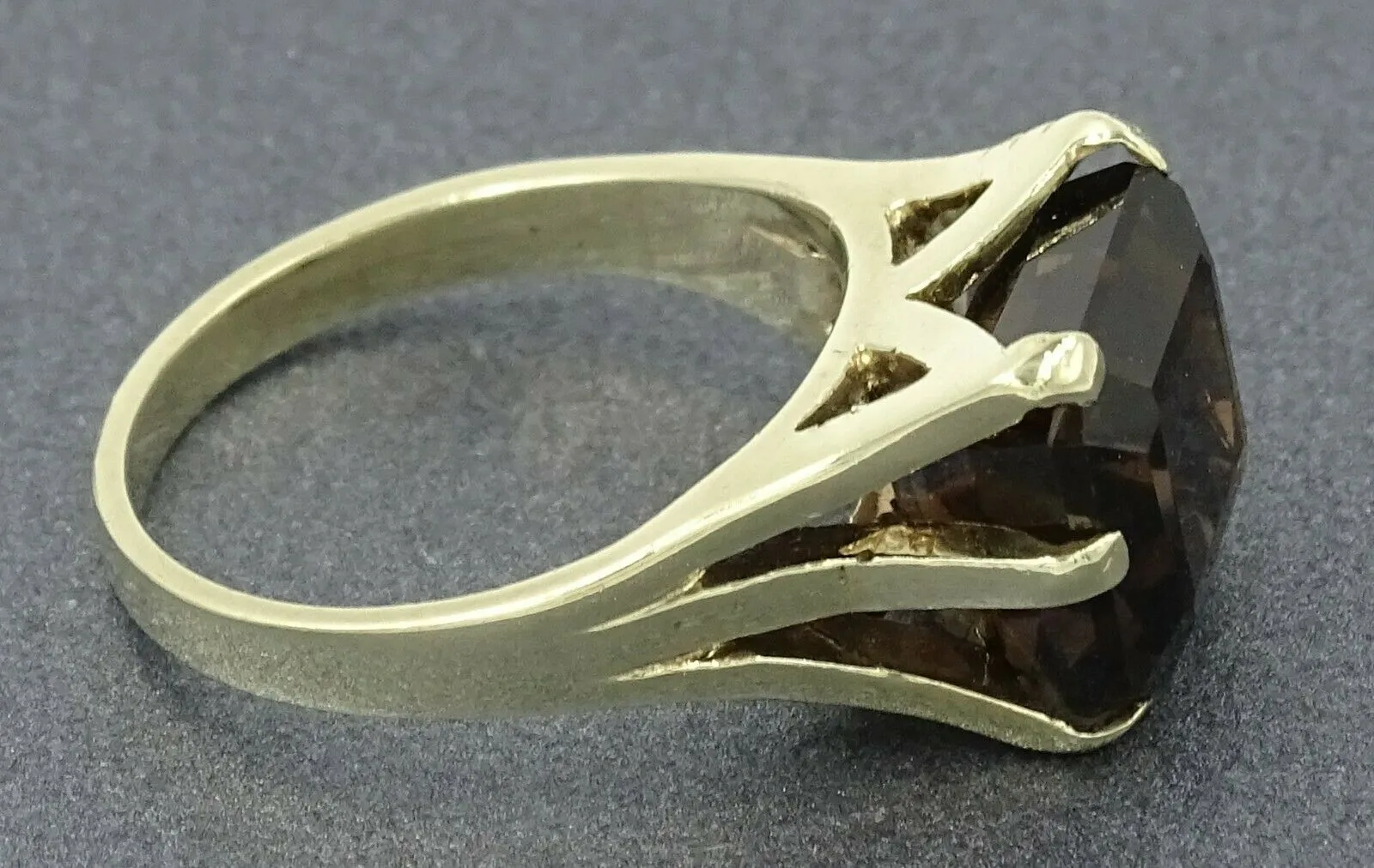 Smoky Quartz 9ct Yellow Gold Ring