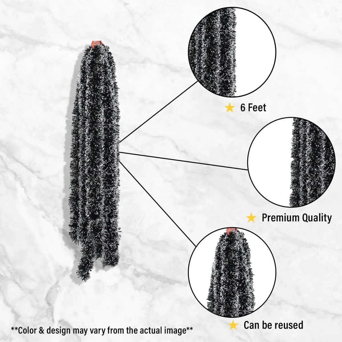 Snow Moss for Xmas Party- 2 Pcs of 6 feet- Decoration Item for Christmas