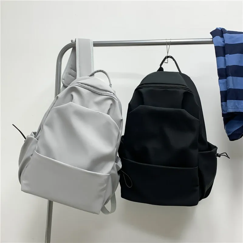 Spring New Trendy Simple Solid Color Schoolbag Large Capacity High School Student College Students' Backpack Street Popular Backpack