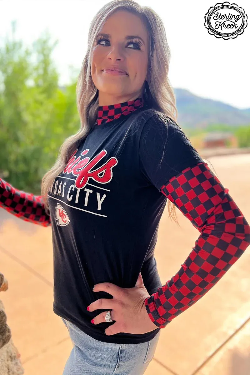 Sterling Kreek Pep Rally Red & Black Mesh Top